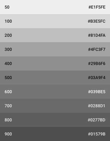 Material colors - Grayscale